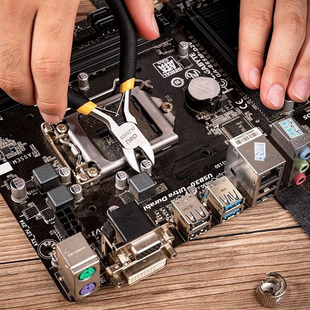 Диагональные мини-бокорезы Deli DL20025 125мм, прорезиненная двухкомпонентная ручка фото 7