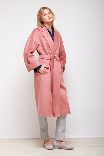 Женское демисезонное пальто деловое Mmoda розовый, арт.2202325-6 фото 2