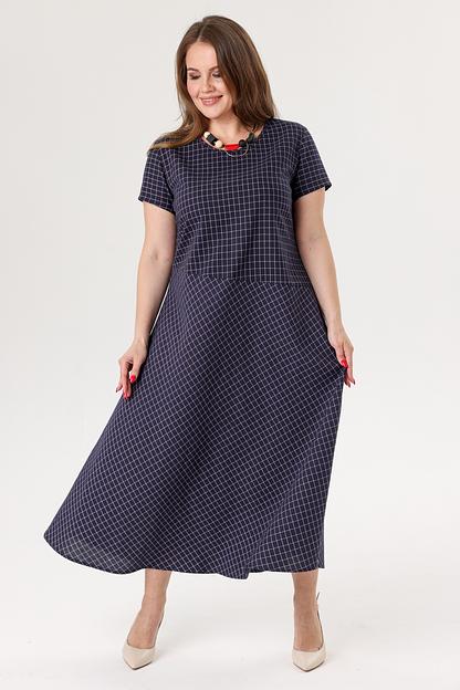 Платье женское 6084/03/Темно-синий, белый фото 3