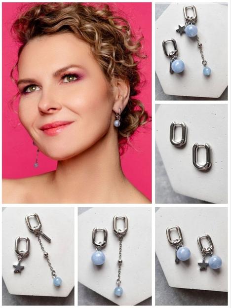 Серьги трансформеры бублики со съёмными подвесками конго хупы подвески камни фото 3