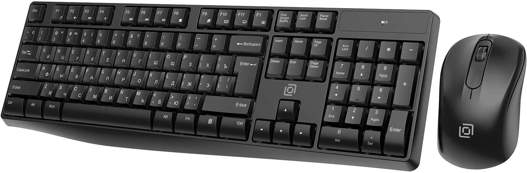 Клавиатура + мышь Оклик S260W клав:черный мышь:черный USB беспроводная Multimedia (2066170) фото 2