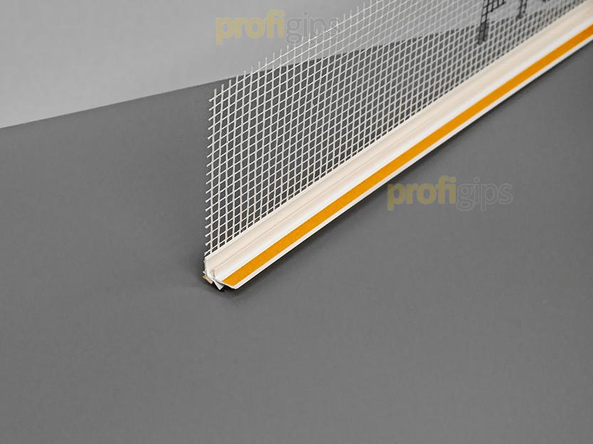 Оконный профиль ProfiGips примыкающий 6 мм с сеткой, белый 2,4/3 м ОПТ фото 3