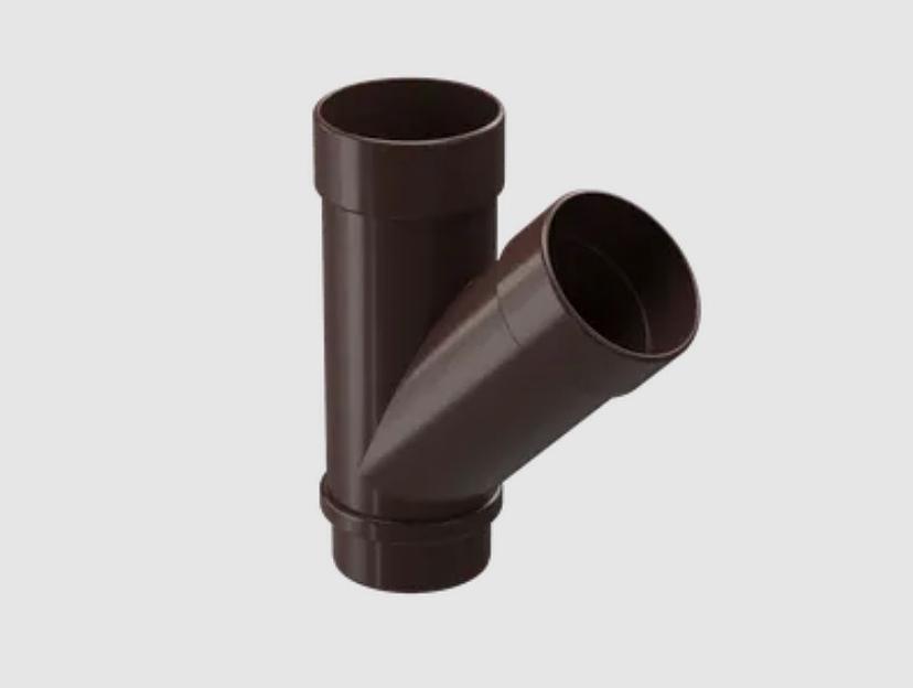 Водосток ПВХ Docke Lux Тройник 45° «LUX» шоколад фото 1