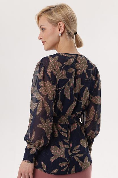 Блузка женская  4021-27/02/Темно-синий, розовый  фото 2