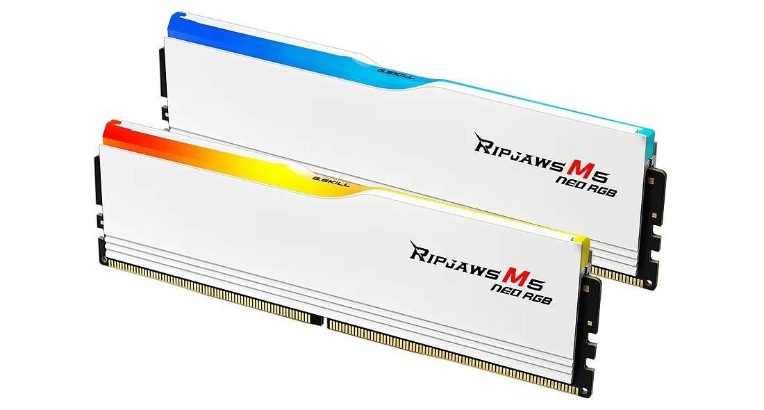 Модуль памяти G.SKILL RIPJAWS M5 NEO RGB 32GB 6000МГц DDR5 CL30 DIMM (Kit of 2x16GB) 1.35V EXPO, White фото 1