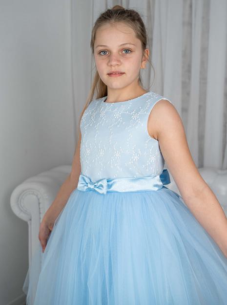 Платье для девочки Энди нарядное, голубое, 22-206_2, опт фото 1
