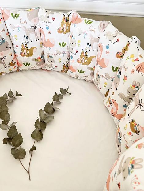 Бортики в кроватку для новорожденных детские комплект, звери фото 1