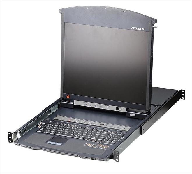 Квм консоль ATEN 16P CAT-5 HIGH DENSITY DUAL RAIL LCD KVM. (KL1516AN-AXA-RG) фото 1