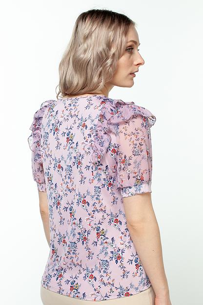 Блузка женская  4106-22/04/Розовый, синий  фото 4