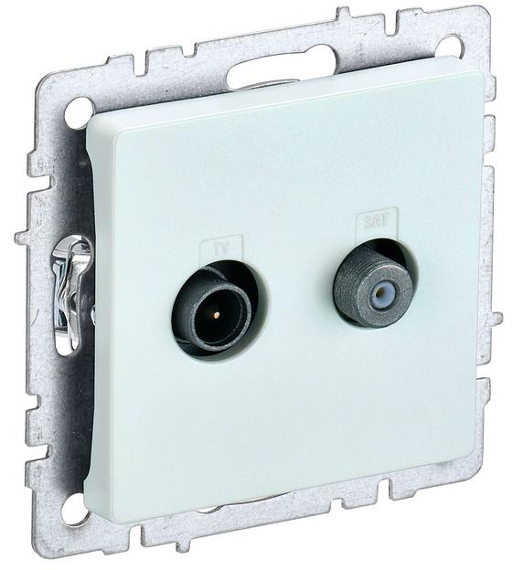 IEK BR-AF20-O-K36 BRITE Роз. двойная TV+SAT РТВ/РСп12-БрЖ жемч. фото 1