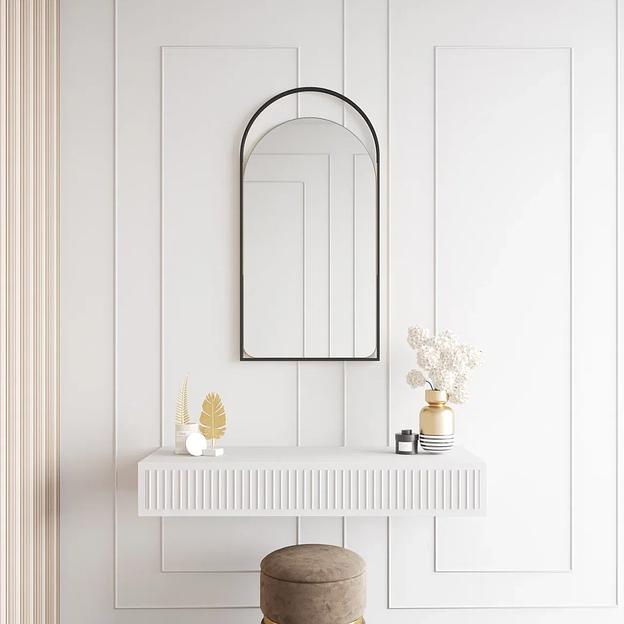 Зеркало в раме настенное арка, 102 х 52 см, black ОПТ фото 3