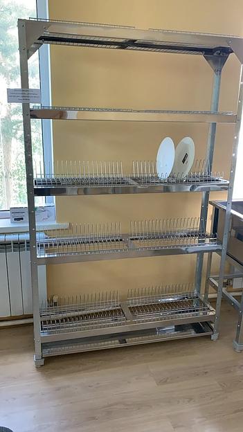 Стеллаж для тарелок и стаканов СТР-1,8х2/3+2 (э/оц/нерж) фото 2