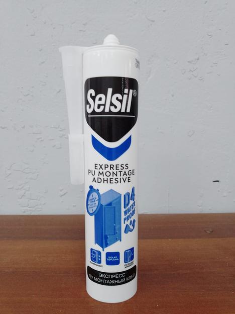 Экспресс полиуретановый монтажный клей D4 Selsil 300 мл прозрачный фото 1