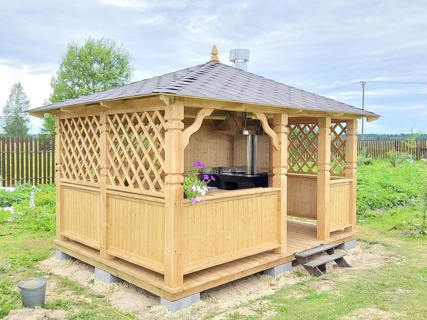 Беседка «Скандинавия» 3×4 + чудо-барбекю 4в1 фото 1