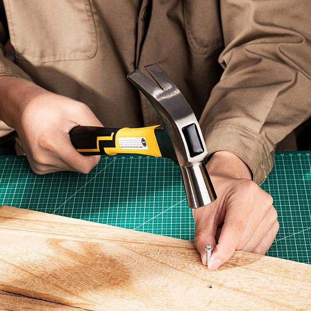 Ударно-рычажный инструмент Deli Молоток-гвоздодер Deli DL5027Y 500 гр Фиберглассовая рукоять. фото 5