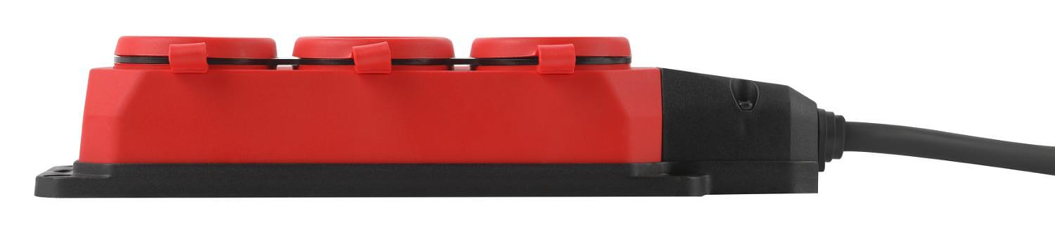 Удлинитель силовой UK-3e-3x1,5-20m-IP44(KG) с заземлением 3 розетки каучук 20м КГ 3х1,5мм2 IP44 фото 2