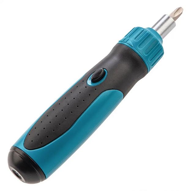 Отвертка-реверс + механизм SmartPush + биты, 12 пред., PH + SL + Torx, S2, 2к рукоятка фото 3