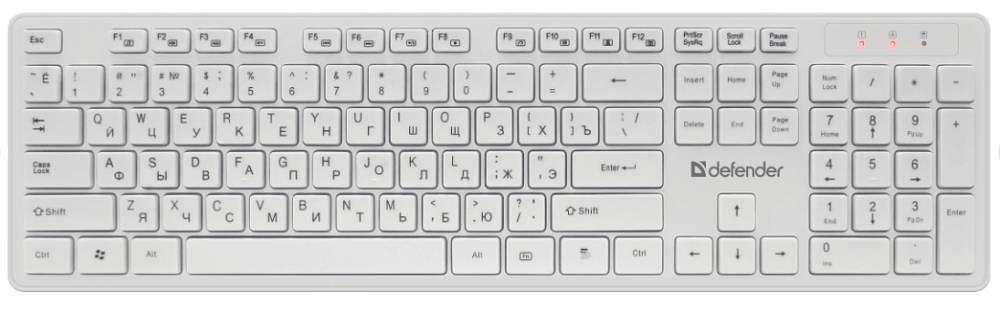 Клавиатура + мышка AUCKLAND C-987 RU WHITE 45987 DEFENDER фото 2