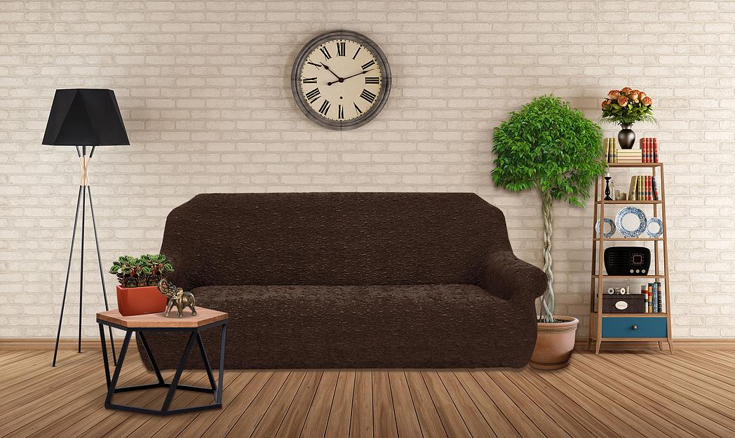 Чехол на трёхместный диван Чехлы&Пледы «Виктория» шоколадный махагон ОПТ фото 6