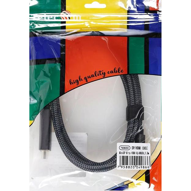 Кабель miniDisplayPort M-> HDMI M 4K@60Hz 1.8m Telecom,оплетка (TA562M-1.8M) VCOM Кабель-переходник Telecom Mini DisplayPort M/HDMI M (TA562M-1.8M) фото 7