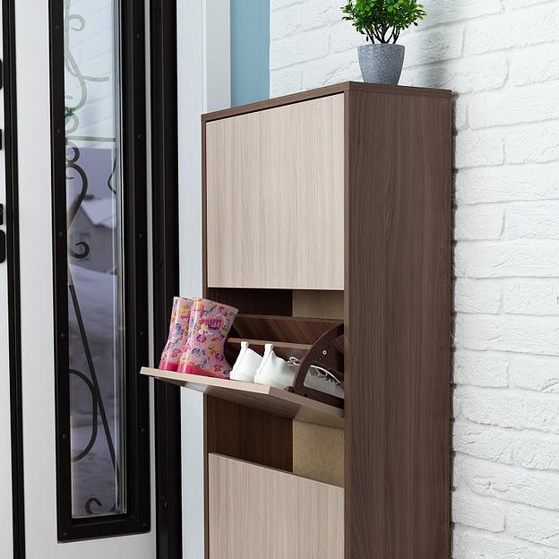 Обувница напольная Ясень шимо светлый/тёмный опт фото 4