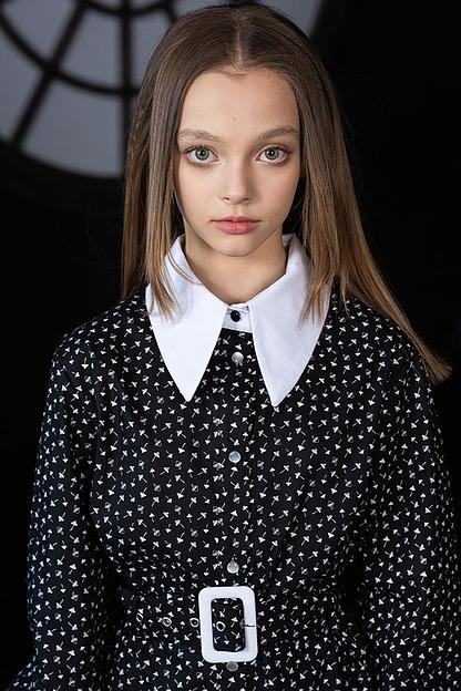 Классическое платье-рубашка в стиле «Уэнсдей Аддамс» на девочку ОПТ фото 2