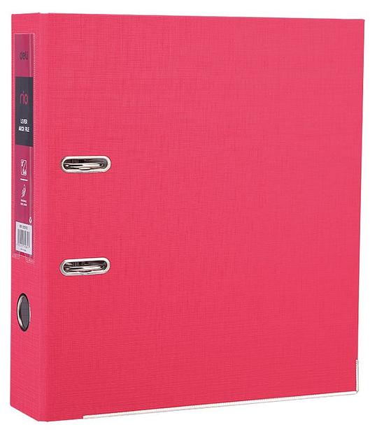 Папка-регистратор Deli EB20140 A4 75мм полипропилен/бумага красный разборная смен.карм. на кор. фото 1