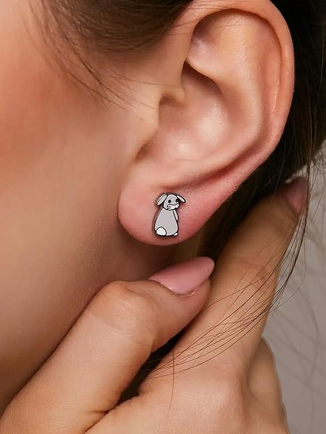 Серьги-гвоздики Caromic «Кролик» ОПТ фото 5