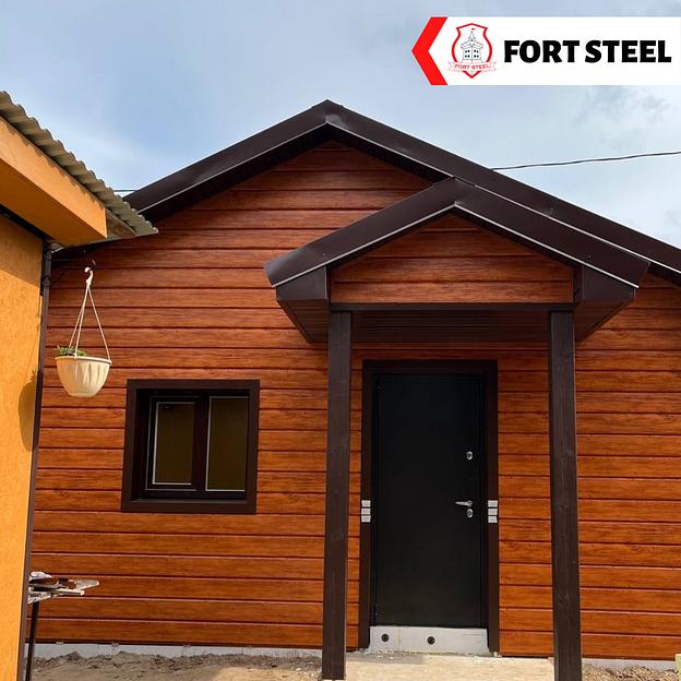 Металлический сайдинг «Евробрус с тиснением» цвет Printech ПИХТА 3D фото 4