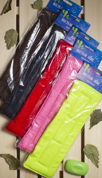 Мочалка тканевая «Жёсткая Люкс» 40х12 см ОПТ фото 1