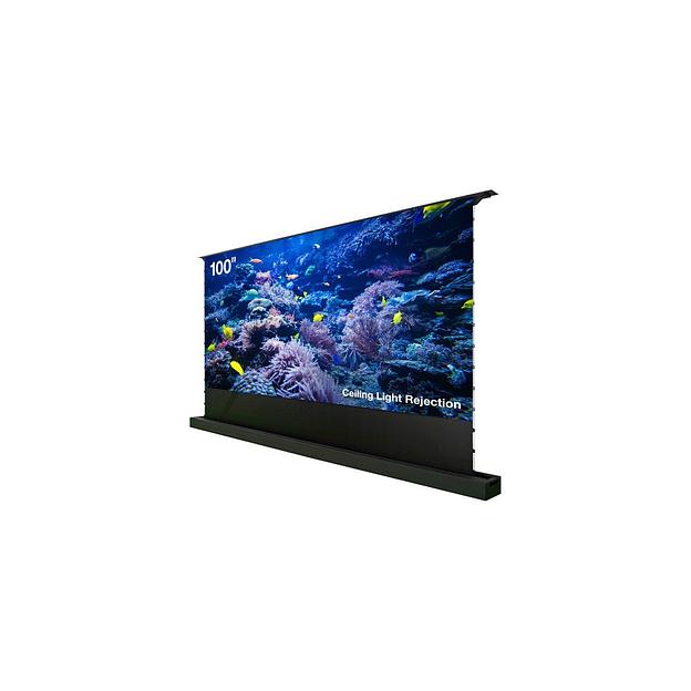 Экран Cactus FloorRising CS-PSFRCLR-221X125, 221х125 см, 16:9, напольный черный фото 1