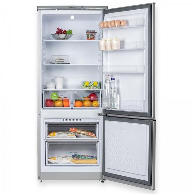 Холодильник Бирюса M551 металлик, двухкамерный 180/60л морозилка снизу, автоматическое оттаивание фото 3