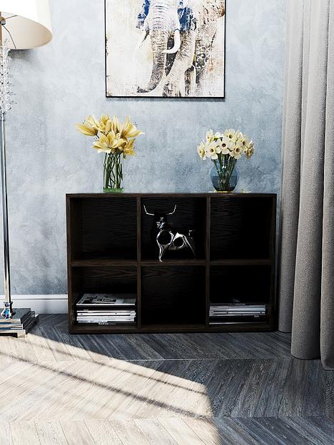 Стеллаж горизонтальный Wood&Stone «Малави» венге 93.4×31.2×62.8 см фото 1