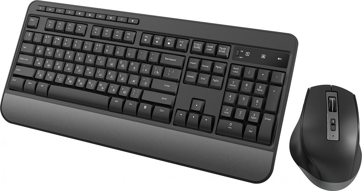 Клавиатура + мышь Оклик S290W клав:черный мышь:черный USB беспроводная Multimedia (351701) фото 7