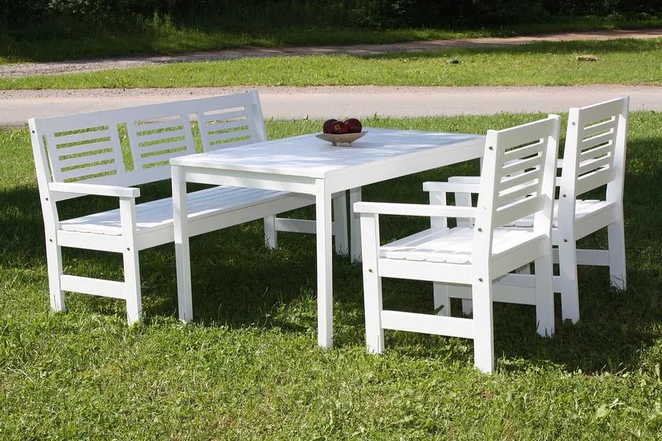 Стол деревянный для сада и дачи Хольмен, Светло-серый, 135х80 см, опт фото 5