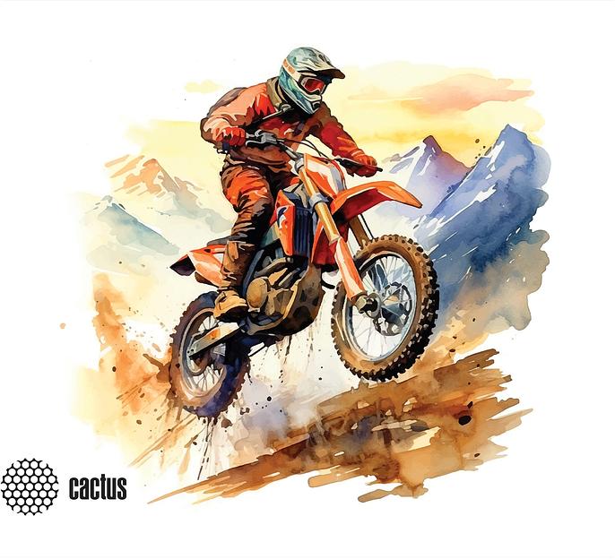 Коврик для мыши Cactus Motobike 250x200x3мм (CS-MP-D12S) фото 1