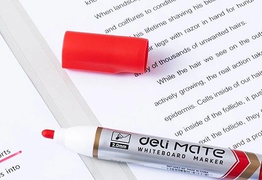 Маркер для досок Deli EU052-RD Mate 2мм 1цв. красный коробка фото 3
