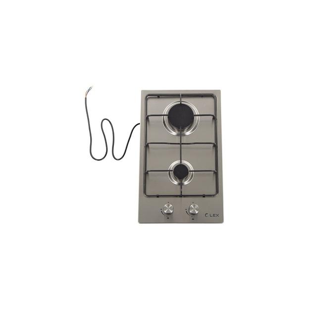 Газовая варочная панель LEX GVS 320 IX, 2 конфорки, нержавеющая сталь, серебристый фото 1