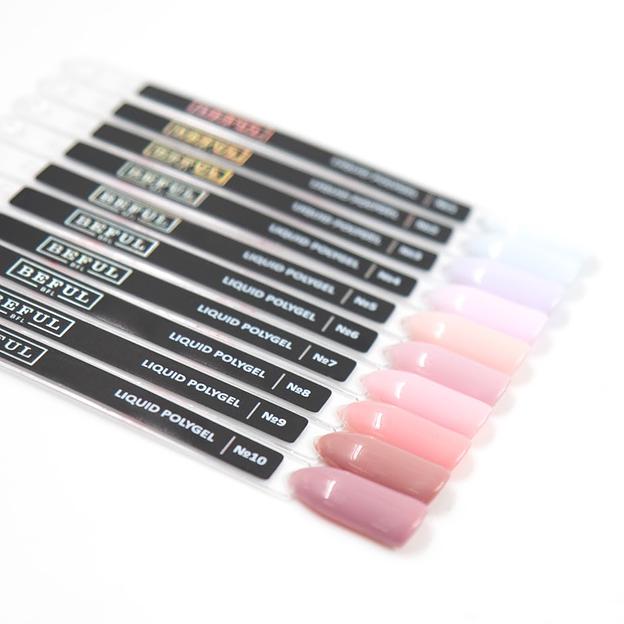 Коллекция жидких полигелей (прозрачный, камуфлирующий, цветной) BEFUL ОПТ фото 2