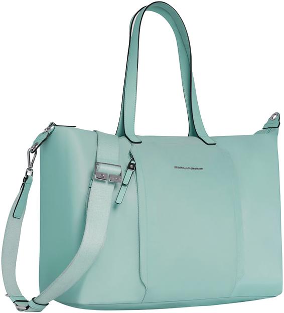 Сумка женская Piquadro Lyra BD6723W92T/VE с отделением для ноутбука мятный ткань/натур.кожа фото 2