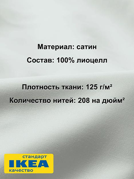 Простыня на резинке ПЛАТАН (ИКЕА ПЛАТТМАЛ) 160x200, мятный, сатин, лиоцелл KL-50102005 фото 2