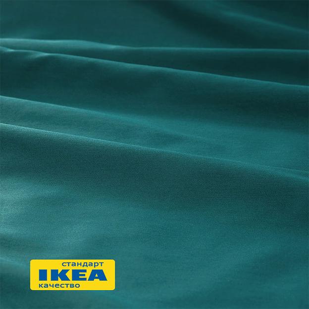 Простыня на резинке ЛЮТЕСМИО (ИКЕА ЛЮКТЭСМИН) 160x200, темно-зеленый, сатин, лиоцелл KL-50102010 фото 3