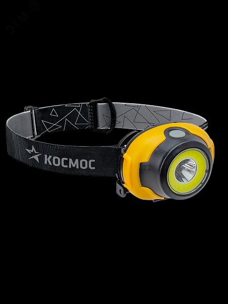 Фонарь налобный Космос KOCH103COBLED желтый/черный 5Вт лам.:светодиод. AAAx3 фото 1