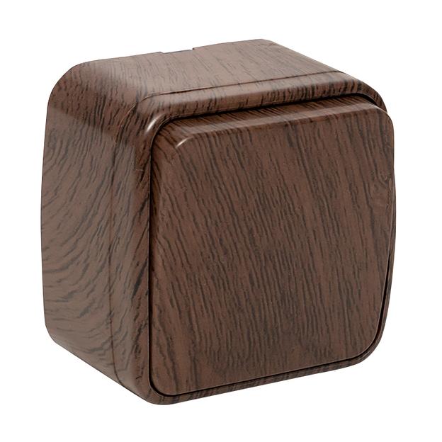 EKF EGV10-021-40 Выключатель 1-клавишный ОП Минск 10А тёмное дерево EKF фото 1