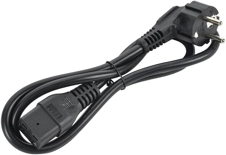 Шнур питания ITK PC-C19D-1M C19-Schuko проводник.:3x1.5мм2 1м 230В 16А (упак.:1шт) черный фото 1