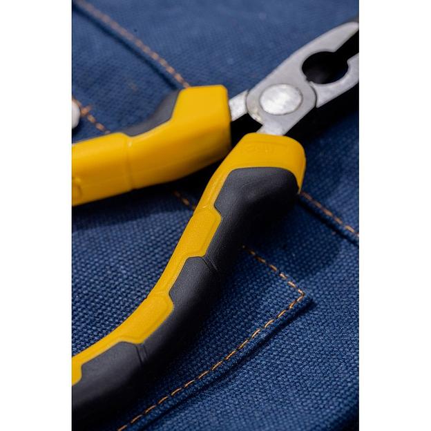 Удлиненные плоскогубцы с изогнутыми губками Deli DL2306 160мм, угол загиба губок 30°, сталь CrV, двухкомпонентная ручка фото 6