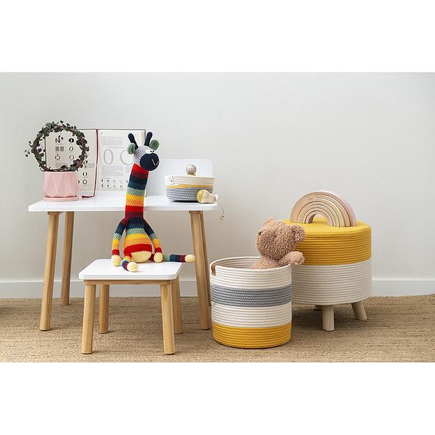 Пуф Devy, Ø40х40 см, бежевый/горчичный фото 8