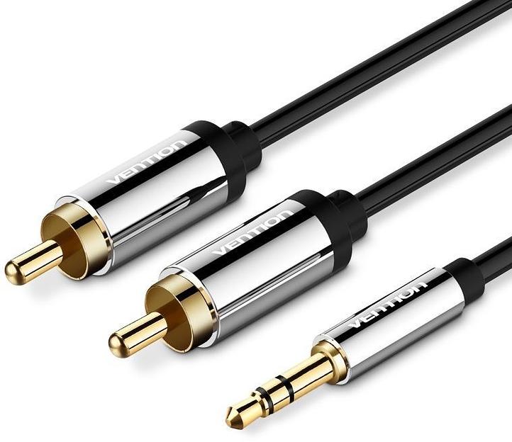 Кабель Vention аудио Jack 3,5 mm M/2RCA M - 5 м Чёрный Vention P550AC500-S фото 1