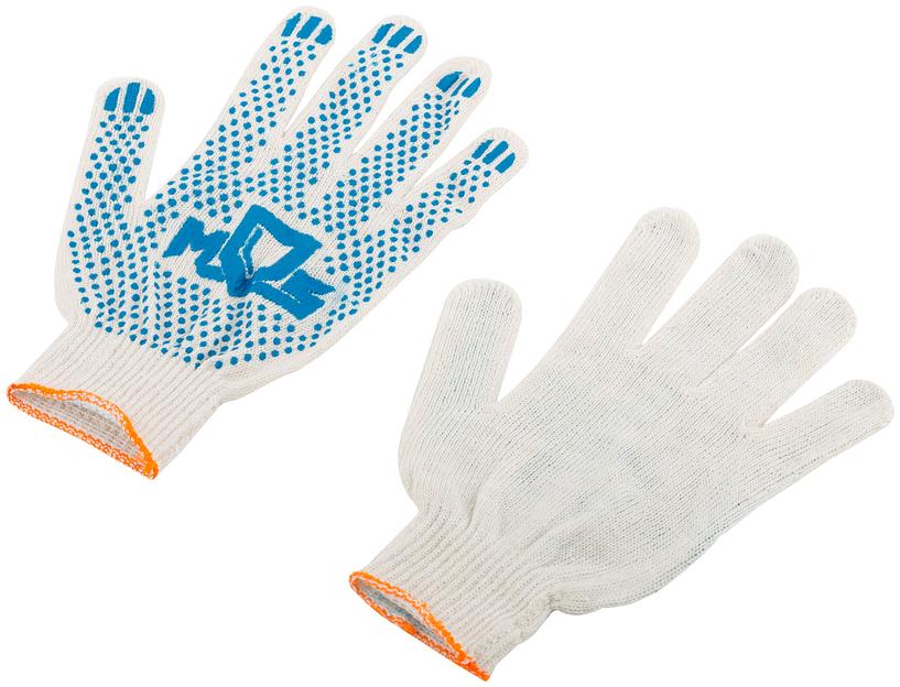 Перчатки вязаные (3 нити), х/б, с ПВХ, 10 класс вязки фото 2