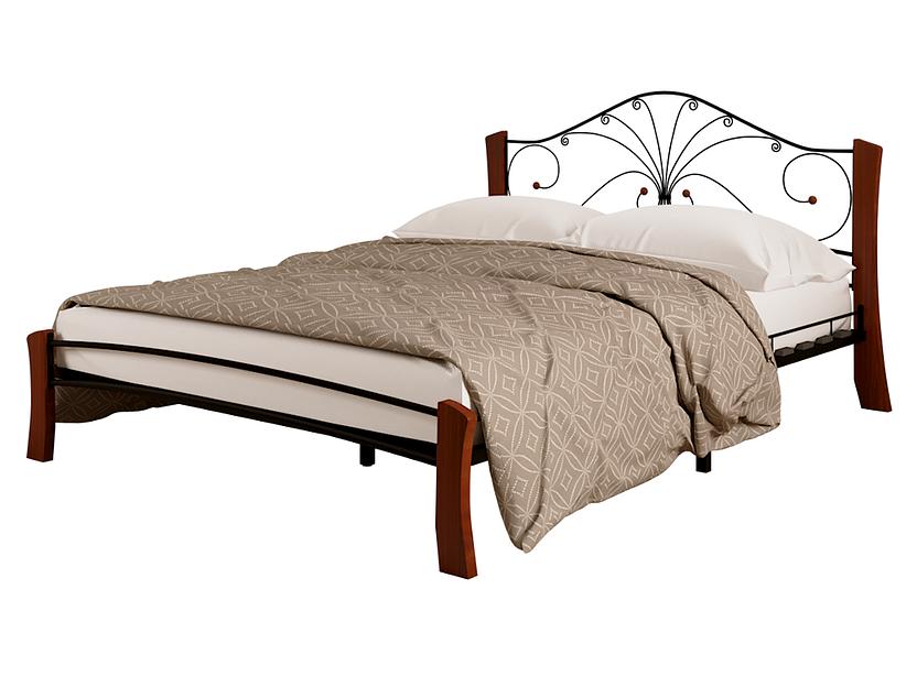 Кровать «Фортуна 4 Лайт» чёрный/махагон (красно-коричневый) фото 1